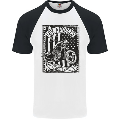 LA Choppers Motorrad Motorbike Biker Herren S/S Baseball T-Shirt