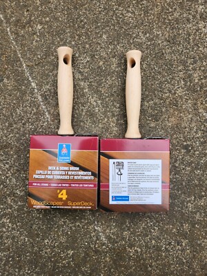 Lot of 2 Sherwin Williams Staining Brush Deck and Siding Brush Woodscapes 4'' NEW