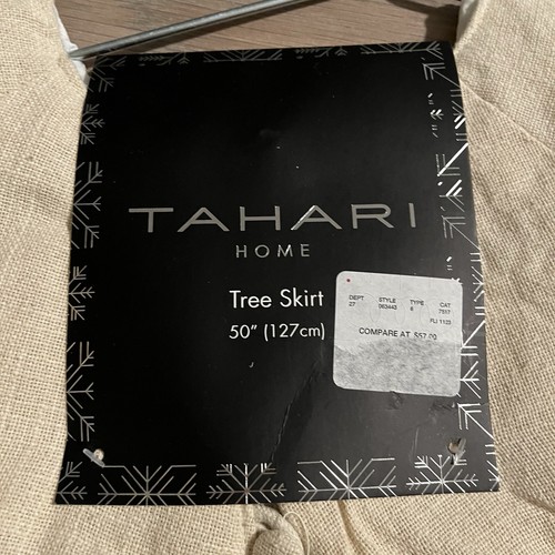 Tahari Home NWT 50” Tree Shirt Macrame Fringe Bohemian Christmas Tree Shirt - Picture 10 of 10
