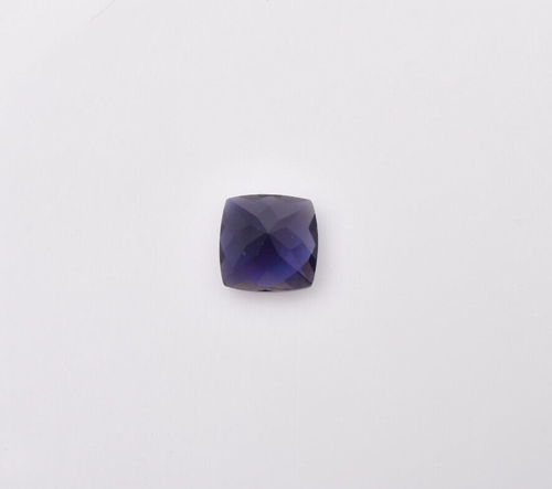 3.27 CTs IOLITE CUSHION SQUARE CHECKER CUT 9X9 MM VIOLET BLUE COLOR 100% NATURAL - Picture 8 of 10