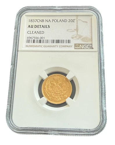 Poland 1837 Gold 20 Zlotych NGC AU Details