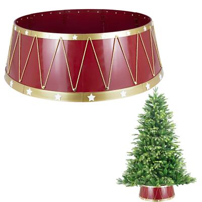 Weihnachtsbaum Kragen Faltbar Ständer Basis Abdeckung Rot Rock Christbaumschmuck 25,6''