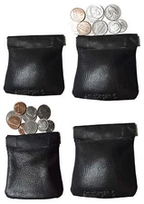  Change Purse, Leather Ladies Wallet purse mini pocket zip coin case key ring NW