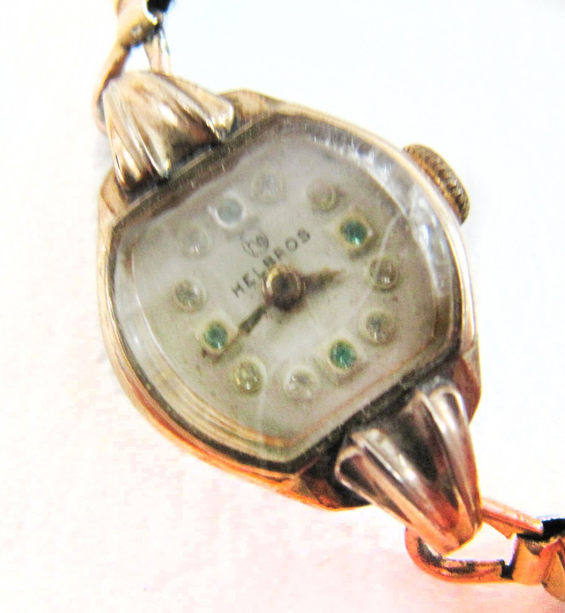 Vintage Ladies Helbros 10K RGP & Diamond 17 Jewel Watch W  display picture 2