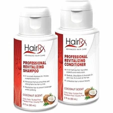 HairRx Professional Revitalizing Shampoo & Conditioner Travel Set, Light Lather,