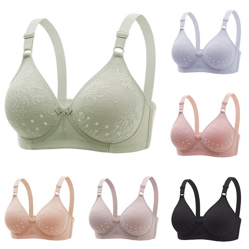 No Steel Ring Full Cup Gathering Bra Underwear Deep V Neck Vest Bralette Comfort