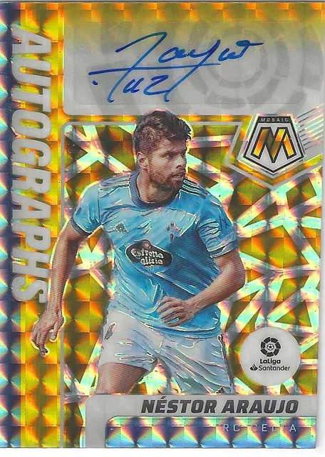 2021-22 Panini Mosaic La Liga Nestor Araujo Autographs Auto Gold Ser #05/10