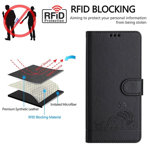 Cat Wallet Leather Phone Case for Motorola G72 G53 G84 G54 G60 G30 G22 G24 E32 - 第 8/18 張圖片