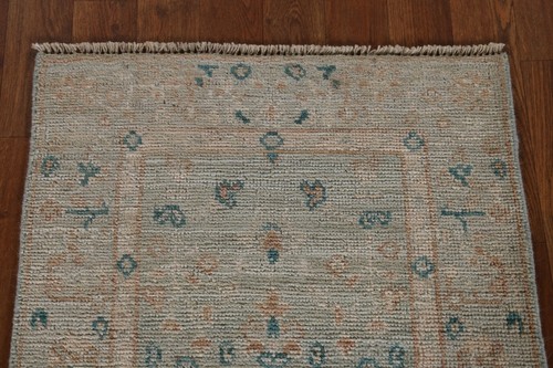 Vegetable Dye Sage Green Oushak Turkish Rug 2x3 Wool Hand-knotted Accent Carpet - Picture 10 of 17