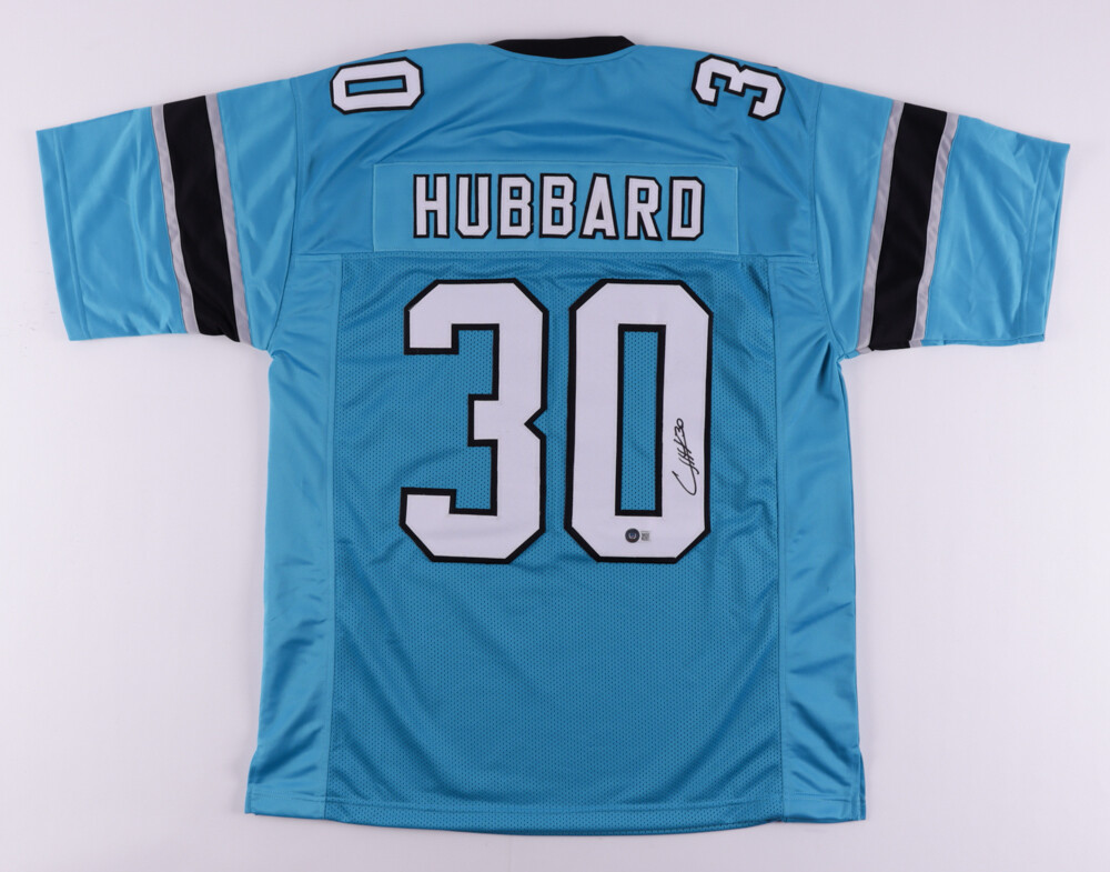 Chuba Hubbard Autographed Signed Carolina Panthers Panthers Teal Jersey (Beckett) Carolina 2021 Draft Pick R.B 