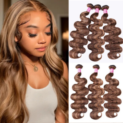 UNice Indian Ombre Highlight Blonde Body Wave Bundles Human Hair Weave  Extension