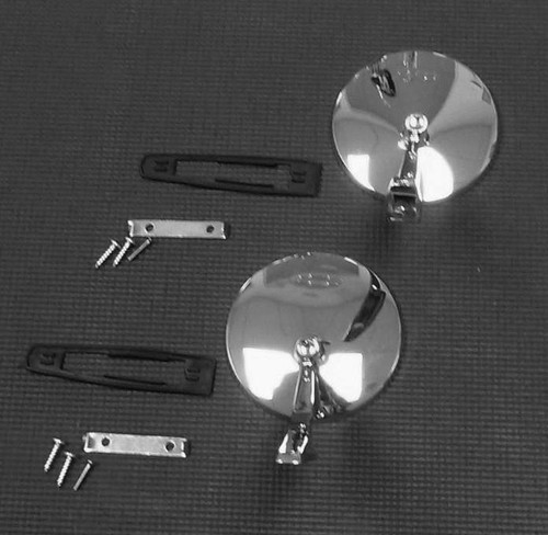 1966 - 1972 CHEVROLET NOVA FACTORY CHROME STEEL DOOR MIRROR SET W/ BOWTIE NEW - Bild 3 von 4