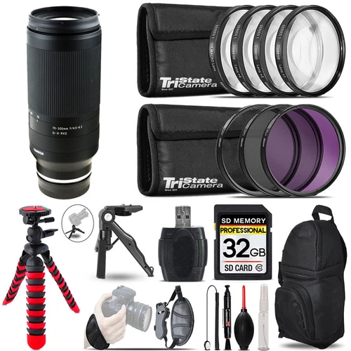 Tamron 70-300mm f/4.5-6.3 Di III RXD Lens (Z) +MACRO UV-CPL-FLD Filter-32GB Kit