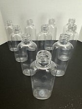 2 oz Clear Tapered Oval Plastic Bottles  Lot Of 10 