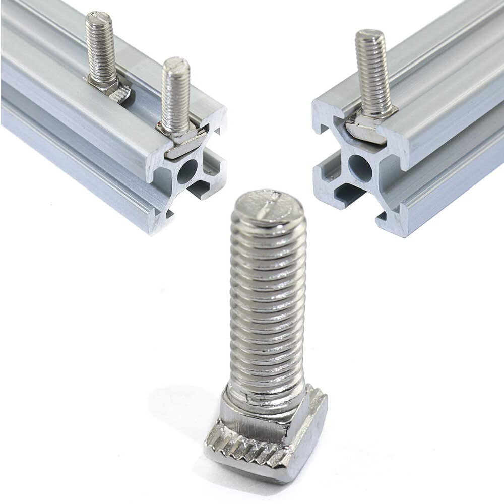RobLuX 15 hamerkopschroeven M10 x 25 boutkop T kop van roestvrij staal met flensmoer voor zonne zonne zonne energie, voor broeikas, PV module