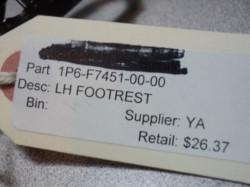 2006-2021 YAMAHA TTR50 TTR 50 FOOTREST LEFT SIDE NOS OEM 1P6-F7451-01-00 - Picture 2 of 3