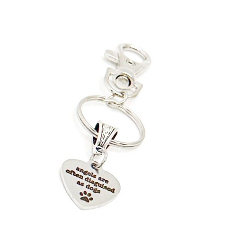 Angels Are Often Disguised As Dogs Charm Clip On Keychain, Dog Lover Gift - 第 1/1 張圖片