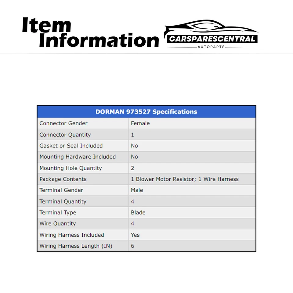 Kit de resistencia de motor soplador de climatización trasero para Ford Explorer 4,0 L 1995-2001 Foto 4 de 4