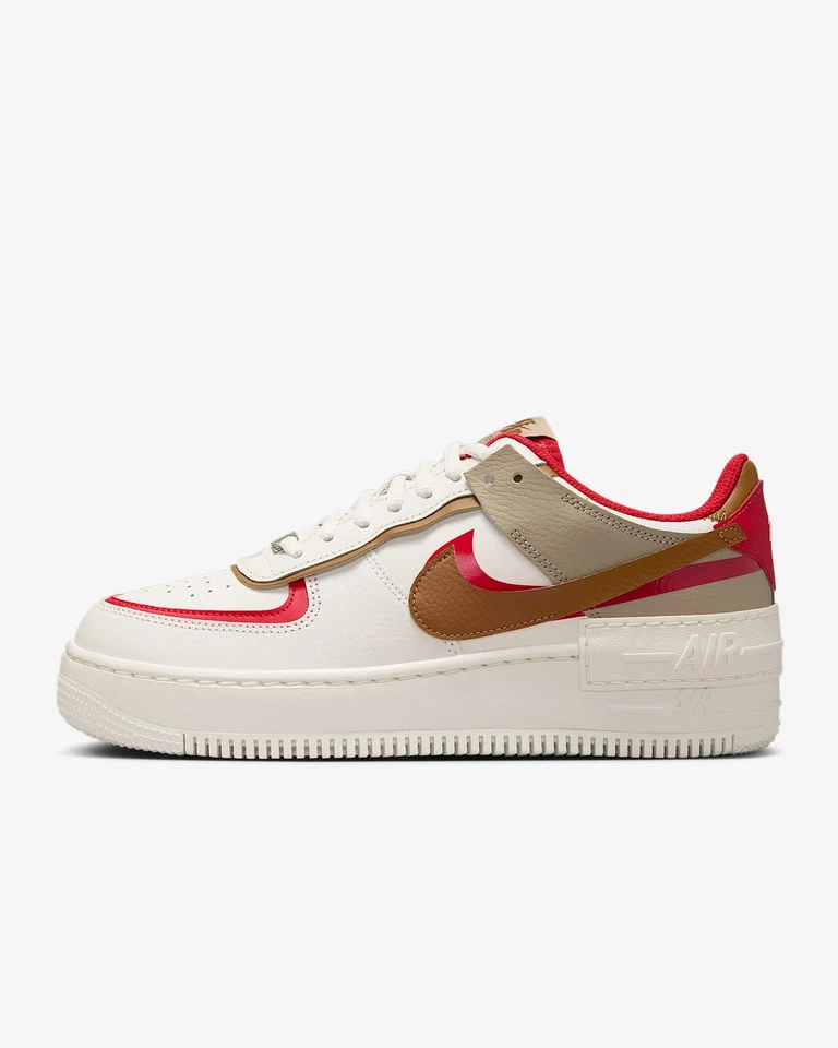 HQ3400-030 Nike Air Force 1 Shadow Phantom Fire rojo caqui claro (para mujer) Foto 2 de 4