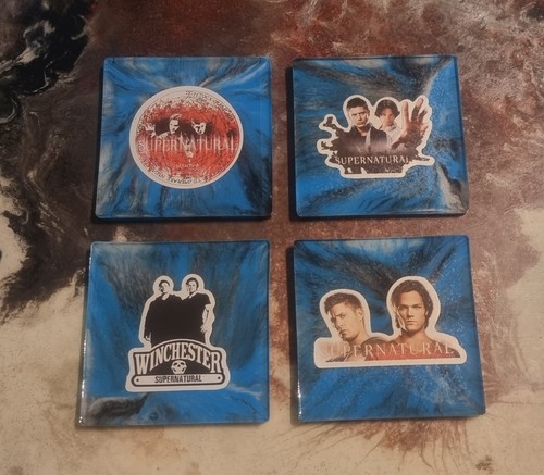 Supernatural Coaster set with holder - Made by Melb Artist - Picture 2 of 4
