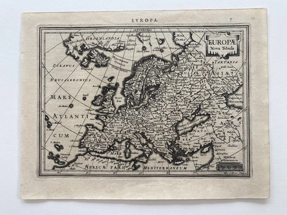 ANTIQUE MAP Europa Nova Tabula by  Mercator,  c. 1628 - Image 2 of 3