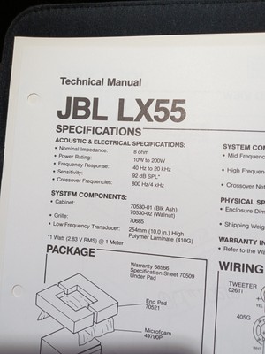 Service Manual Jbl Flip Manual JBL LX55 Speakers Service Manual