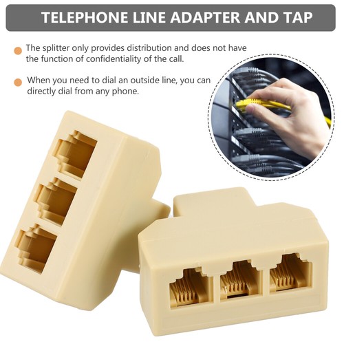 2 PCS Three Way Phone Line Splitter Adapter for Landline Telephone - 第 5/12 張圖片