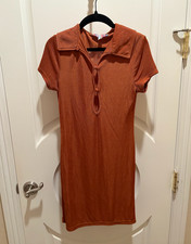 Urban Outfitters Rust Orange Short Sleeve Cutout Mini Dress - Size M