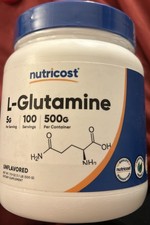 NutriCost L-Glutamine Powder 500G 1.1lb Non-GMO  Gluten Free Unflavored 10/27