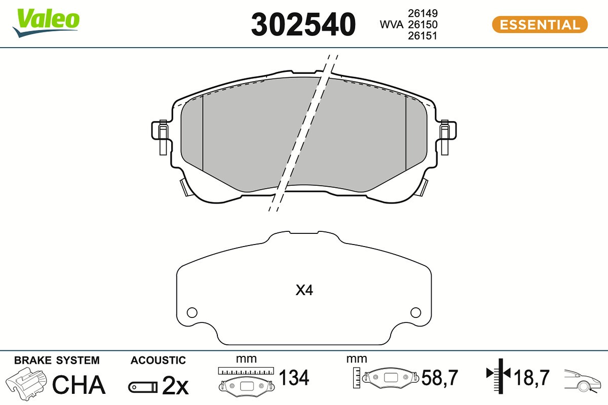 2x ✅Fits VALEO 302540 HAM PADS. FIRST   ⭐UK Seller⭐