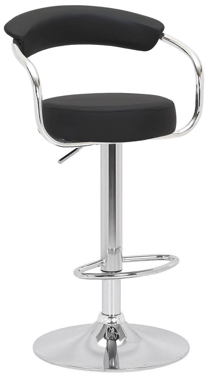 Zenith Swivel Upholstered and Faux Leather Adjustable Height Bar Stool - Image 2