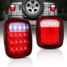 Smoked 16 Led Tail Light Brake Turn Stop For Jeep Wrangler Yj Tj Cj Universal
