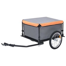 Bike Trailer Gray and Orange 143.3 lb