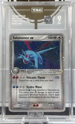 Pokemon 2007 Power Keepers Holo Ultra Rare Card #96/108 Salamence EX TAG 9