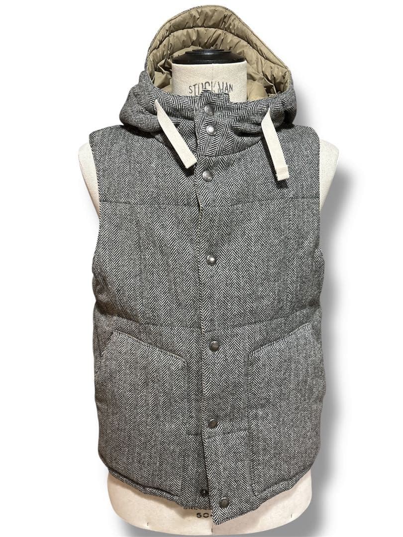 Engineered Garments Down Vest Gray Herringbone S … - image 1