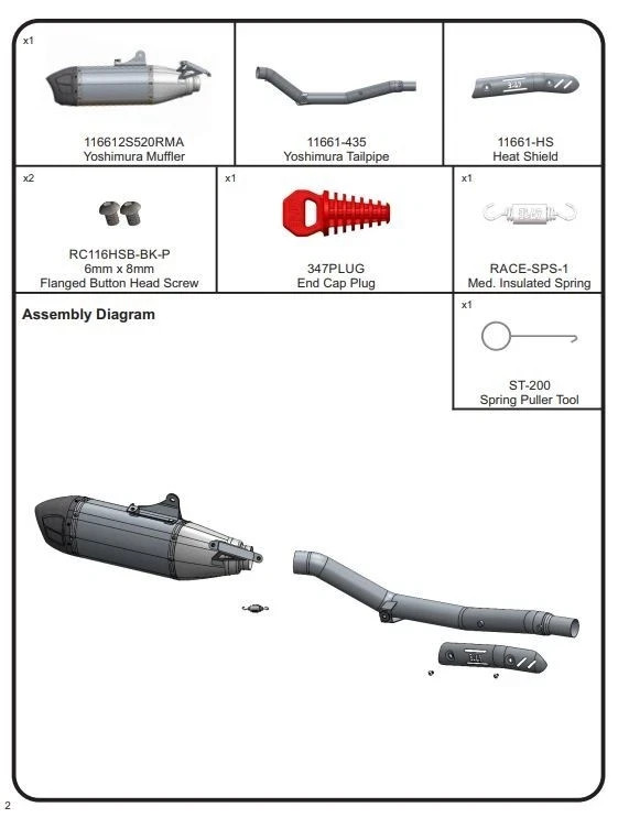 Yoshimura 116612S520 RS12 Slip-On Exhaust Pipe 2025-2026 Suzuki
