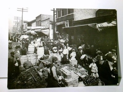 Chicago. Maxwell Street market. 1905. Alte Ansichtskarte s/w. ungel. Reprint 198