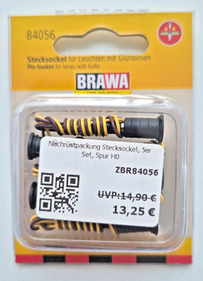 Brawa H0 84056 Nachrüstpackung Stecksockel x 5 für Leuchten/Glühbirnen in OVP