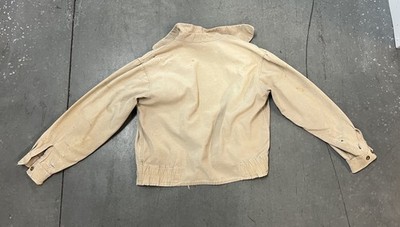 Vintage 1940s Cropped Cotton Work Wear Jacket Chain Zipper