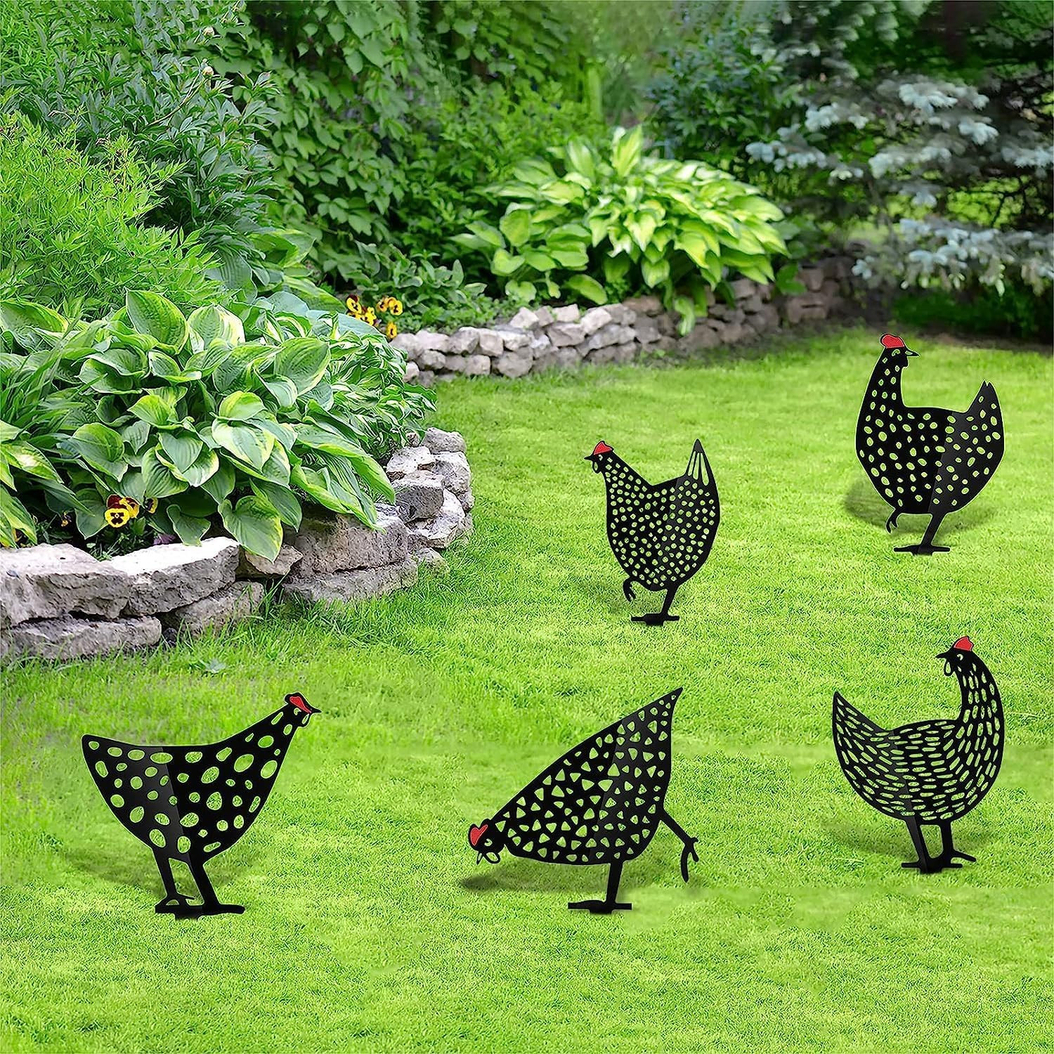 Famiglia di Galline Decorative | Sagome da Giardino per Bambini e Hobby
