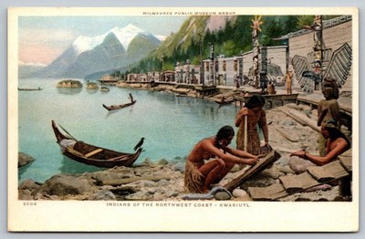 Vintage Milwaukee Public Museum Postcard Indians of Northwest Coast Kwakiutl