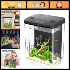 Self-Cleaning 1.2 Gallon Desktop Aquarium with Filter LED Light for Betta, Gup