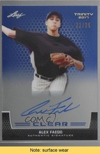 2017 Leaf Trinity Clear Auto Blue 21/25 Alex Faedo #CA-AF1 Auto READ i5q
