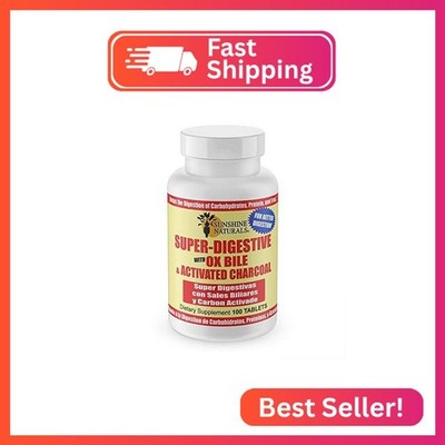 Sunshine Naturals Super Digestive Supplement. Ox Bile & Activated Charcoal for D