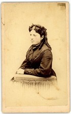 Antique CDV Circa 1860s Gorgeous Lady In Dress Unmarked
