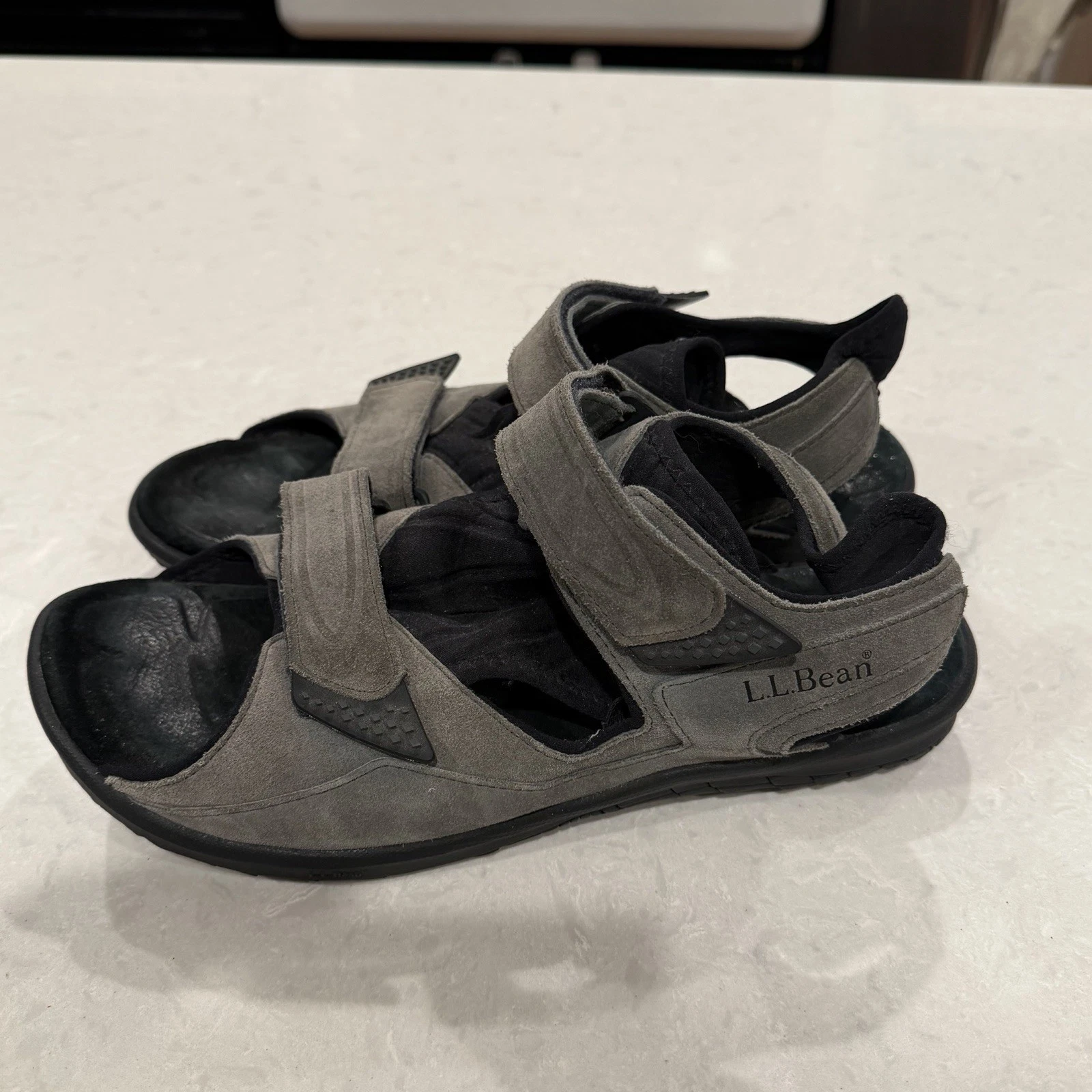 LL Bean Outdoor Hiking Water Fishing Sandals Men's 11 Medium Shoes Gray Grey