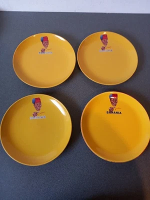 LOT 4 ASSIETTES PUBLICITAIRES BANANIA Diamètre 20,5 CM - Photo 1/4