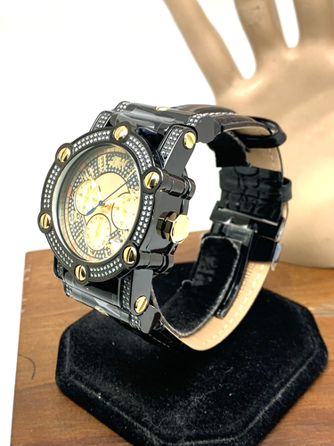 JBW Men's Watch JB-6215-10B 10 YR Anniversary Phantom 1.96ctw Diamond Quartz - Picture 2 of 13
