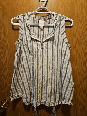 Knox Rose x Small Striped Black and White Blouse Tank