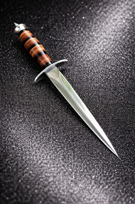 Handmade Double Edged Needle Point Knife High Polish Carbon Steel Survival Blade